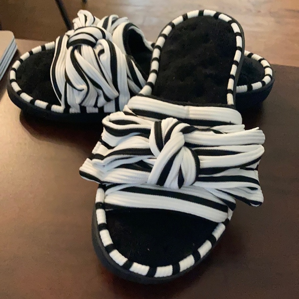 New Ultraideas women’s memory foam open tie slide slippers